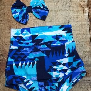 6/9 months bummies with matching hair bow